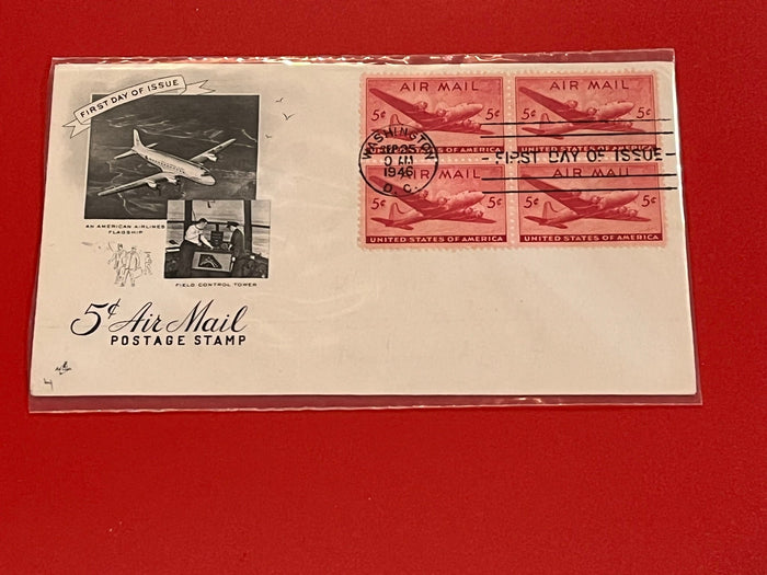 1946 5c Airmail(4) Art Craft FDC