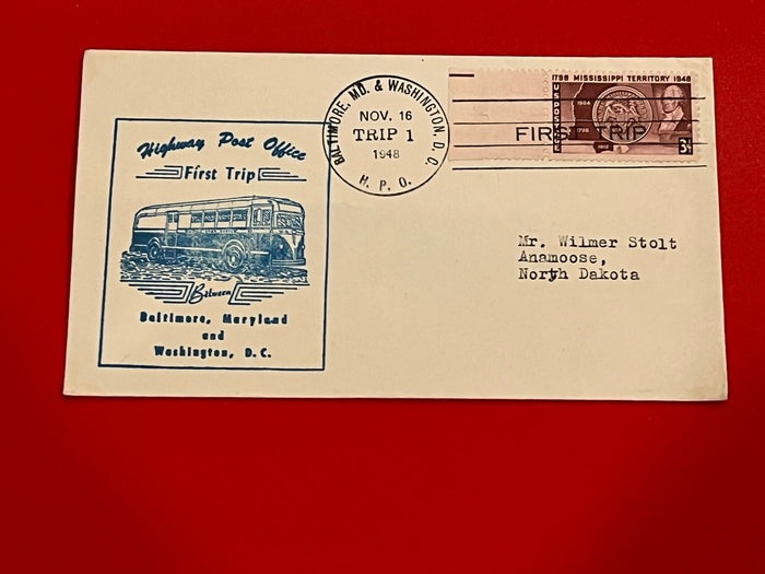 First Highway Post Office Trip - Baltimore - Washington D.C.