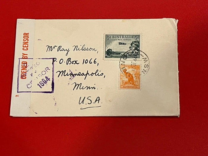 Australia WWII cover. Censor Opened tape.