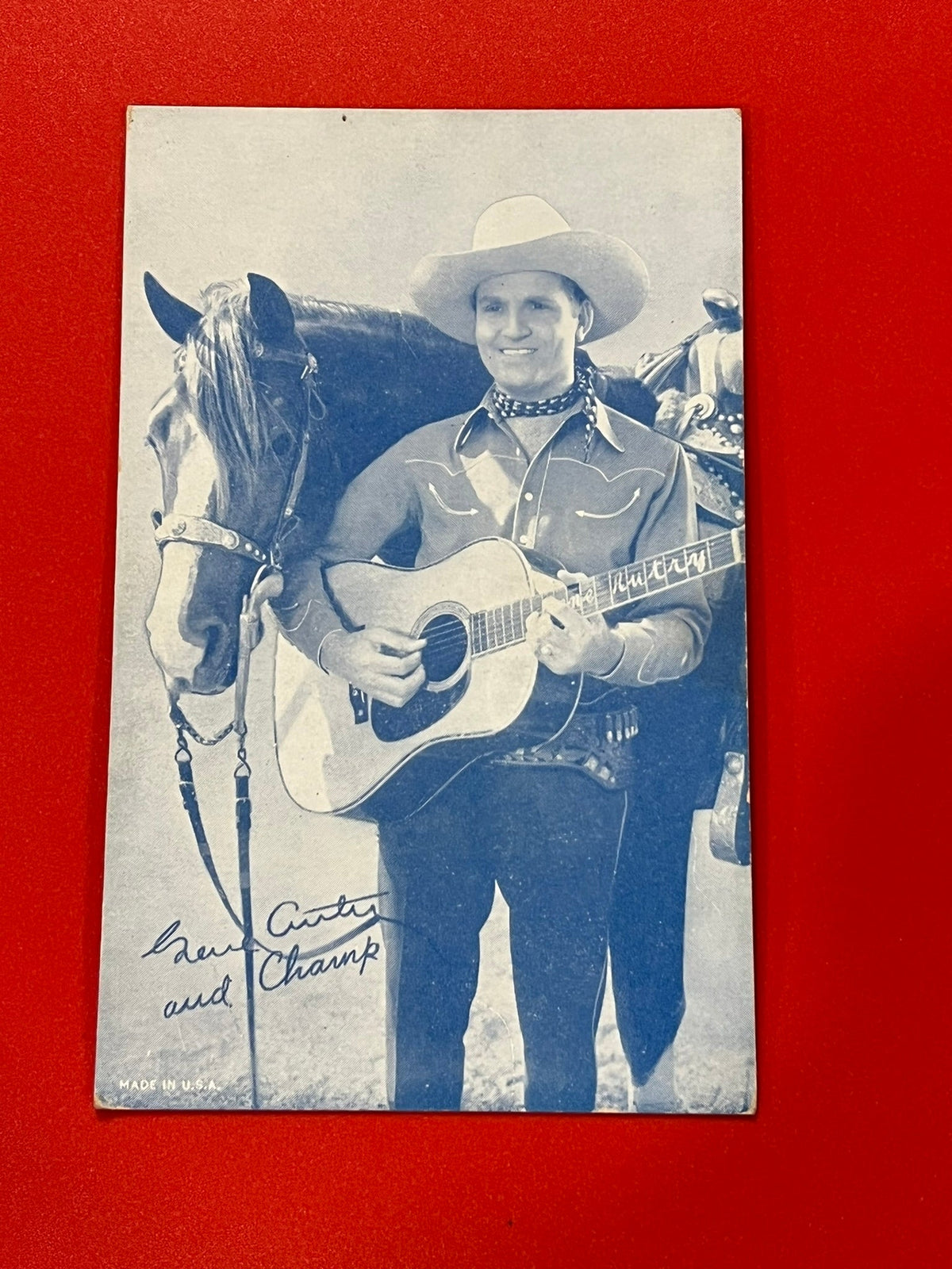 Gene Autry and Champ - Movie promo card.