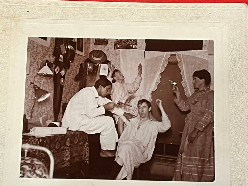 Fraternity Boys at play - 1900ca- Cabinet Card