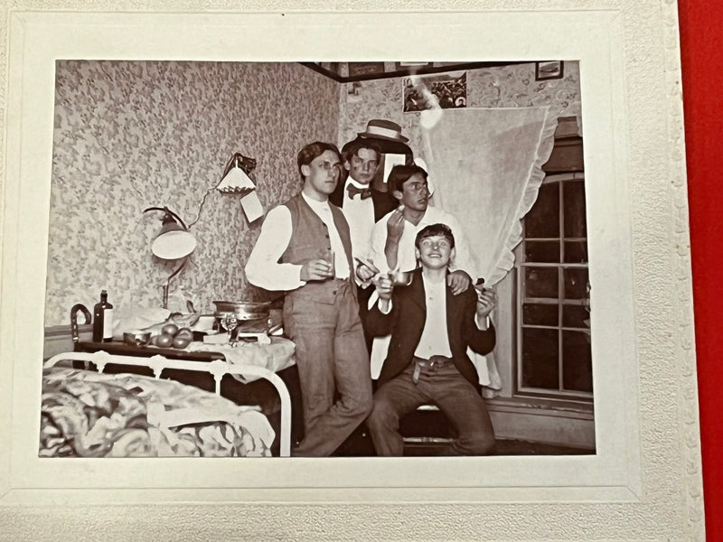 Fraternity Boys at play - 1900ca- Cabinet Card/