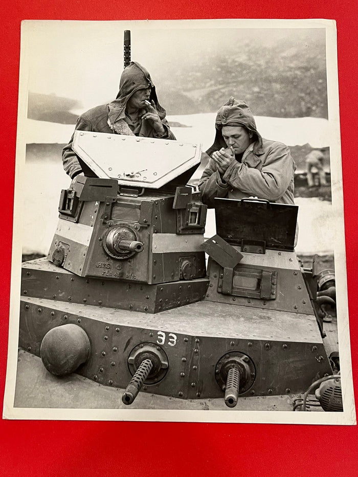 Tankers Smoke Break - WWII - 1942. Offical Army photo