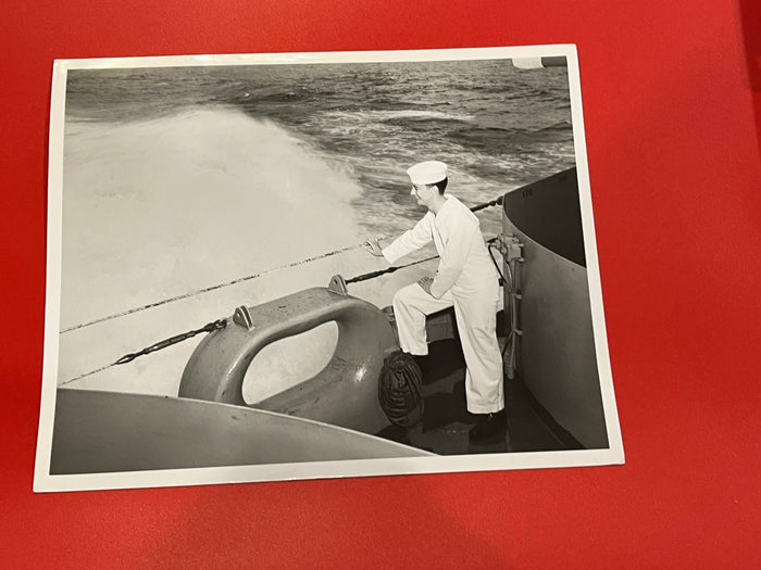 WWII - Sailor at sea in dress whites.