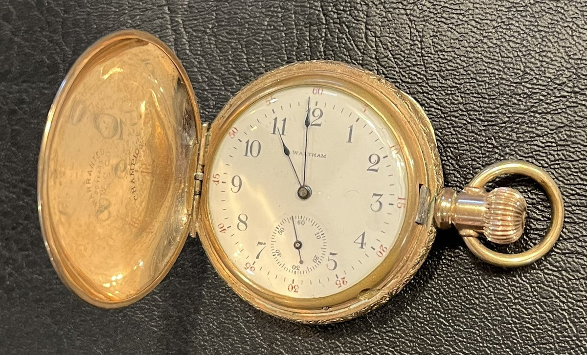 Waltham 10-size hunters case pocket watch